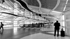 Walkway between terminals at Chicago Airport